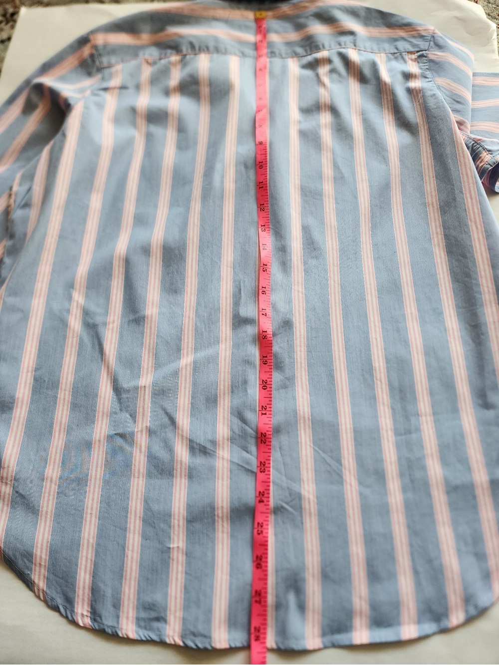 Frank & Eileen Eileen Blue Pink Stripe Italian Cotton Button Shirt Women's S - Picture 9 of 11